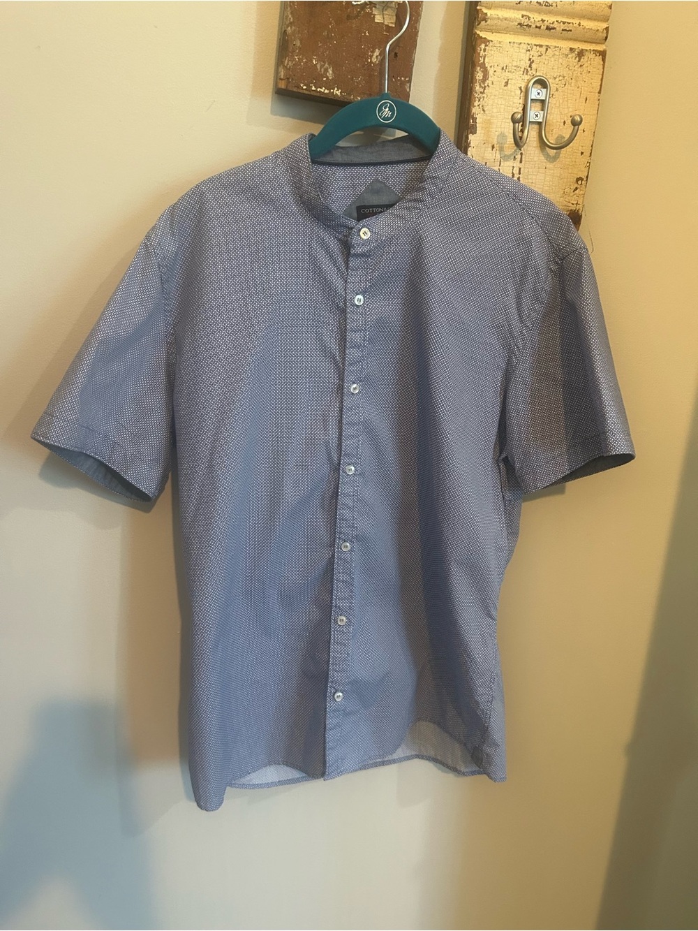 Cotton & Silk Button-Down in Blue